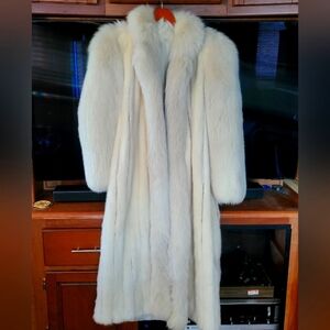 White full length Fox/Mink fur coat